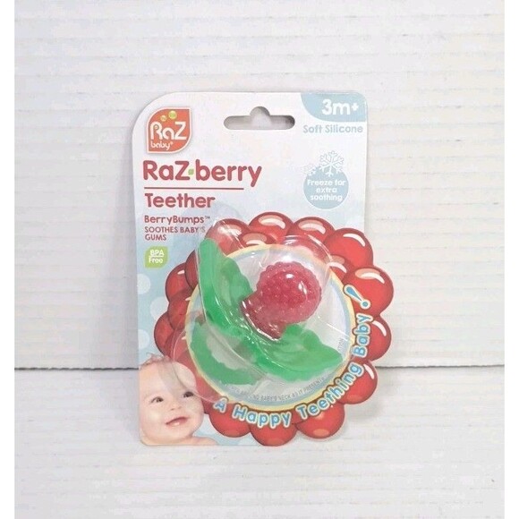 RaZbaby RaZberry Silicone Teether Pacifier Raz Baby Berry Teething BPA Free 3m+ - Picture 4 of 5
